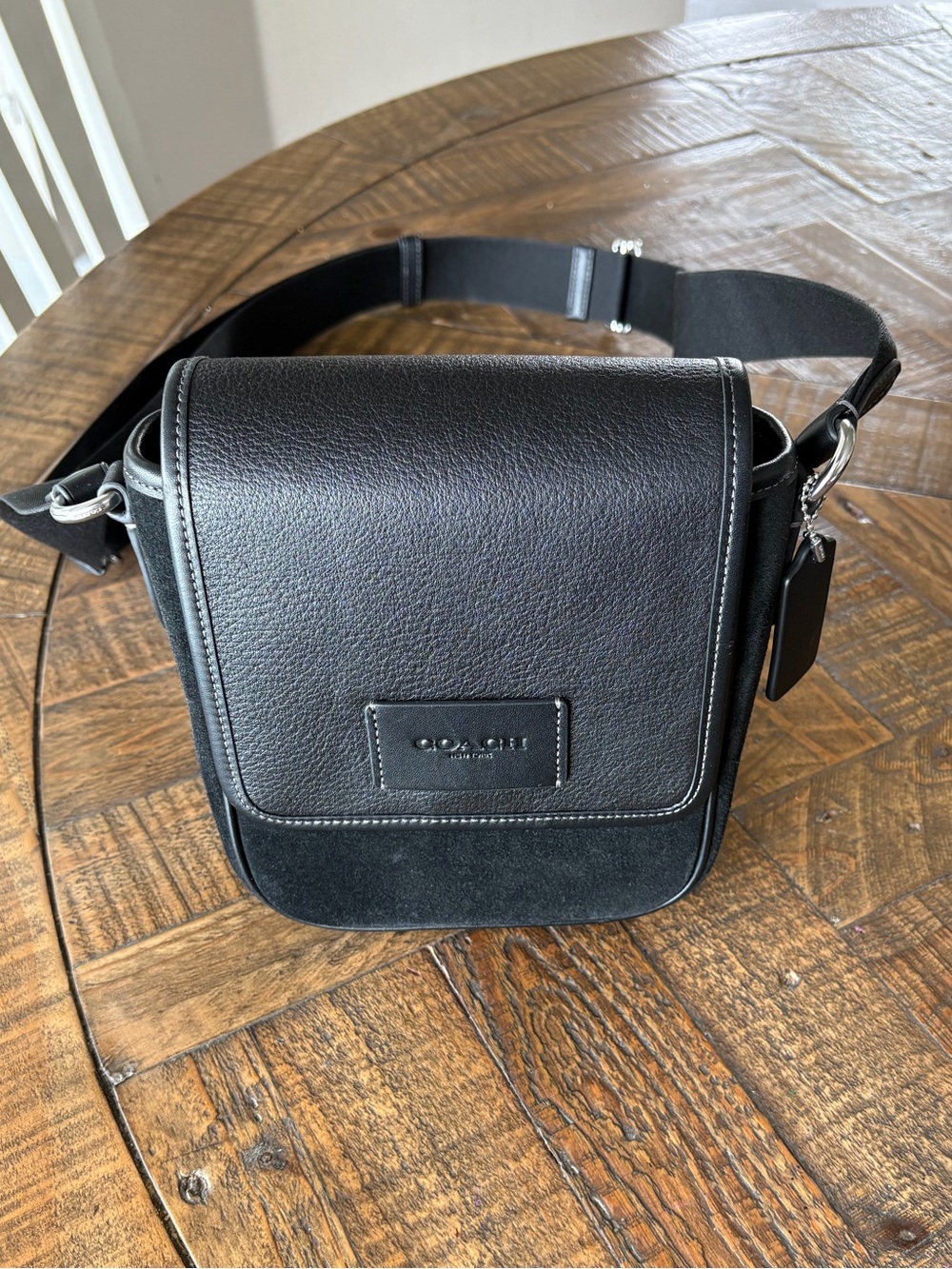 Coach Black Leather Mens Crossbody Belt Bag